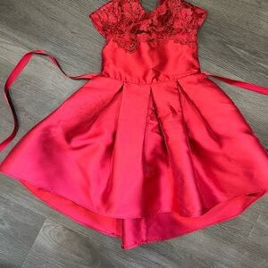 Rare Editions Vibrant Red Lace Dress